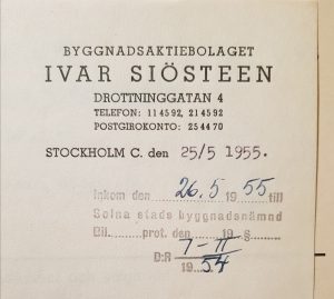 Byggnadsaktiebolaget Ivar Siösteen - Vårvägens byggherre.