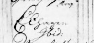 År 1757. "Ekhagen" i tidstypisk snirklig handstill.