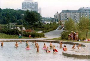 Plaskdammen i Skytteholmsparken. Tidigt 1980-tal.